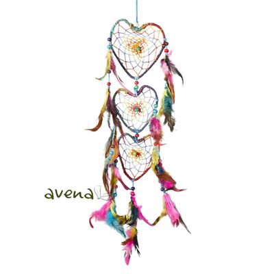 Coloured Dreamcatcher Three Hearts Fair Trade